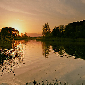 фотограф Виталий Дорош. Фотография "Закат над водохранилищем Дрозды. Минский райо"