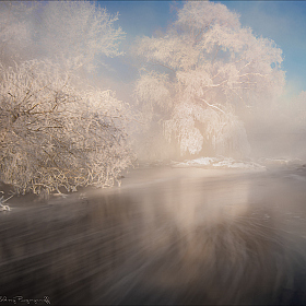 фотограф Алексей Богорянов. Фотография "Краски зимнего рассвета растекались над рекой"