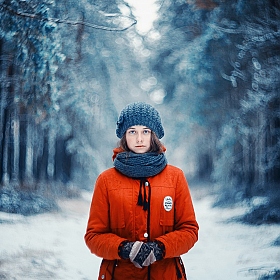 Анастасия в морозном лесу | Фотограф Артур Язубец | foto.by фото.бай