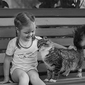 фотограф Irina Osm. Фотография "Девочка и котик"