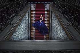 девушка в синем платье | Фотограф Вячеслав ШахГусейнов | foto.by фото.бай