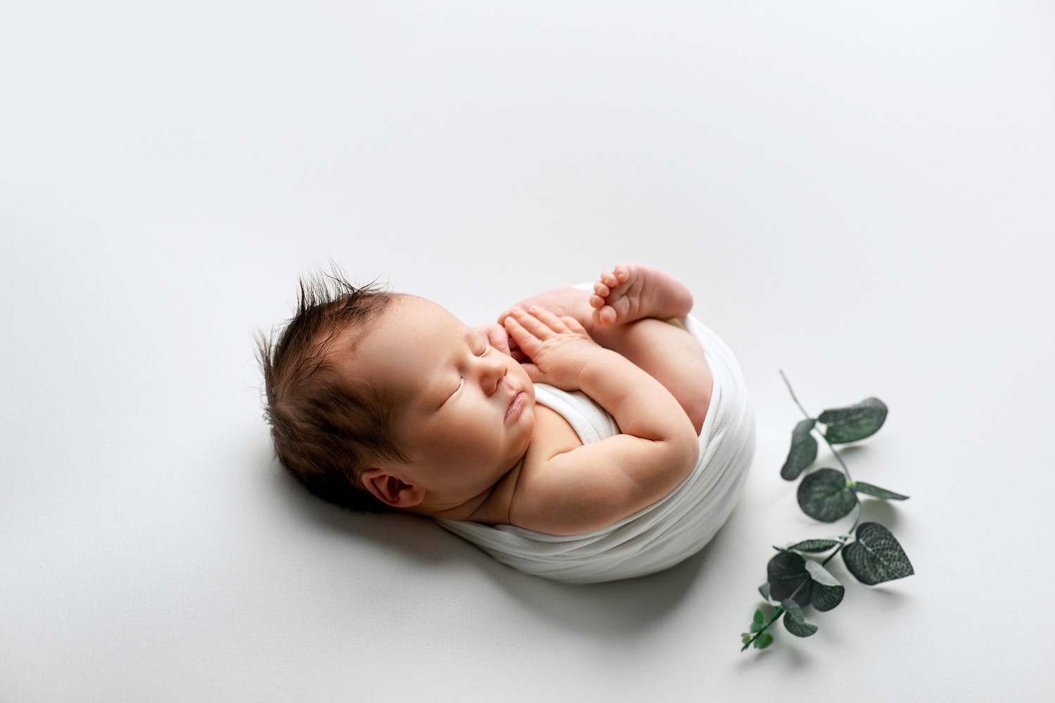 Фотосессия новорожденного мальчика в молоке 5 мес
