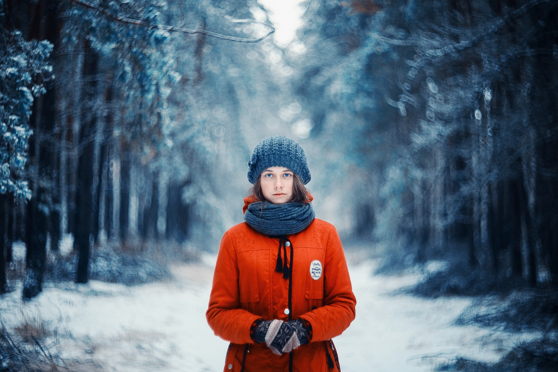 Портрет в зимнем лесу