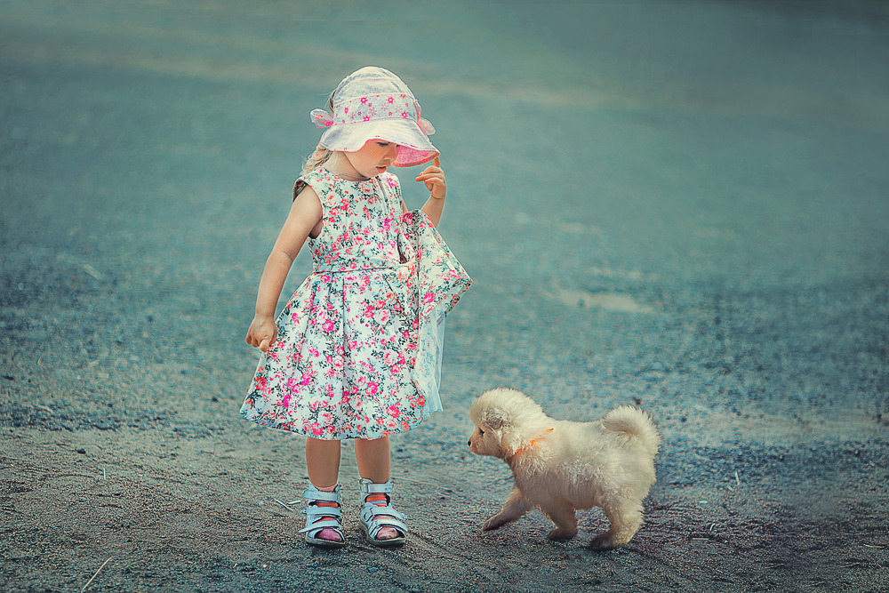 Девочка и щенок | Фотограф Екатерина Захаркова | foto.by фото.бай