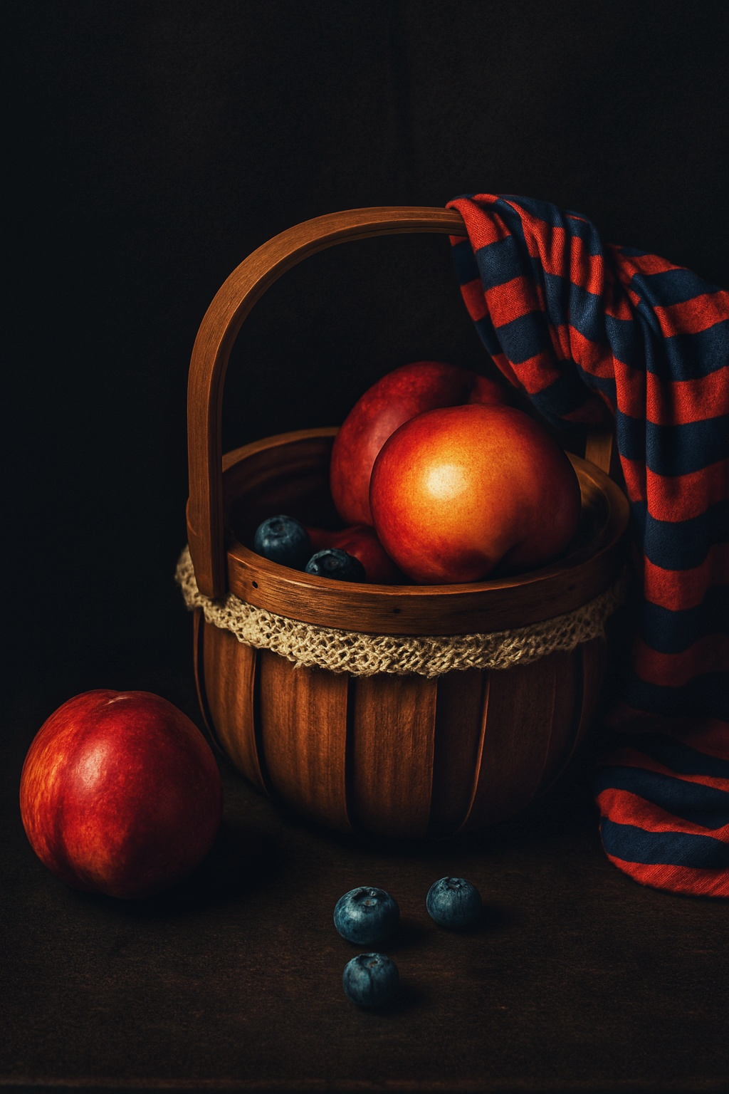 Корзина с нектаринами и черникой | Фотограф Елена Пасажицкая | foto.by фото.бай