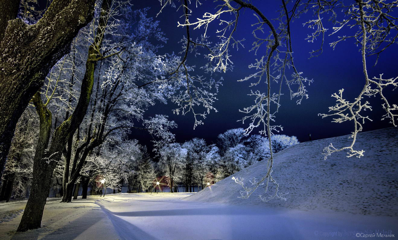 Вечером снежок. Красивая зима. Зима ночь. Красота зимы. Зимний пейзаж.