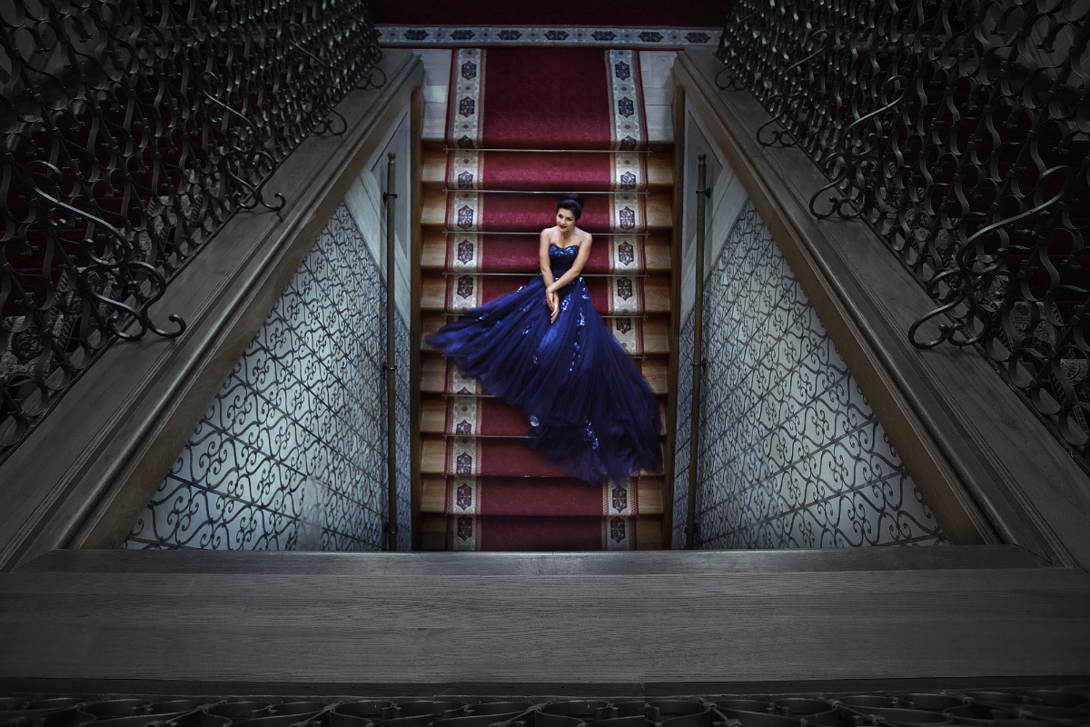 девушка в синем платье | Фотограф Вячеслав ШахГусейнов | foto.by фото.бай