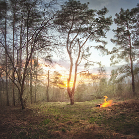 фотограф Роман Филиповец. Фотография "Весенний закат в огне"