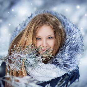 фотограф Светлана Хмель. Фотография "Зимний портрет дочери..."