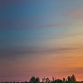 фотограф Виталий Дорош. Фотография "Закат над скошенными полями, Беларусь"