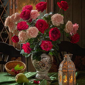 Букет роз при полной луне | Фотограф Ирина Приходько | foto.by фото.бай