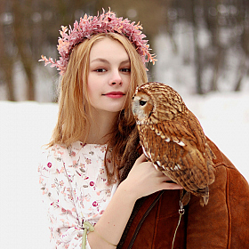 Полина и сова | Фотограф Даша Фомченкова | foto.by фото.бай