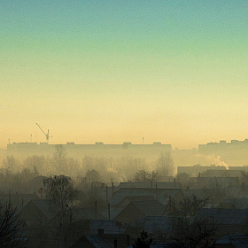 Утренний город в дыму | Фотограф Игорь Старовойтов | foto.by фото.бай