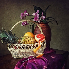 Натюрморт с орхидеей и фруктами | Фотограф Ирина Приходько | foto.by фото.бай