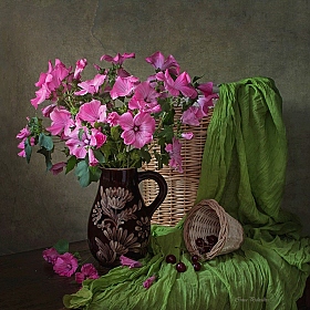Натюрморт с розовыми мальвами | Фотограф Ирина Приходько | foto.by фото.бай
